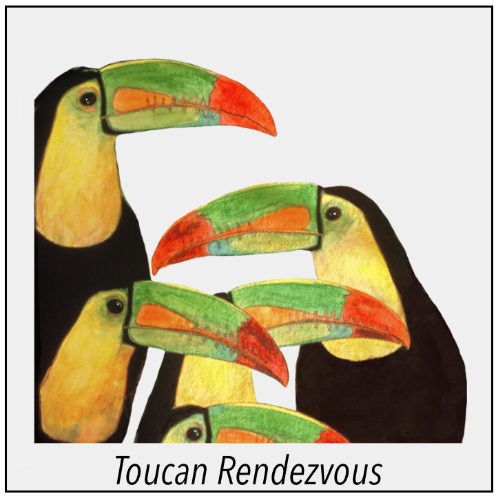 toucan rendezvous watercolor painting